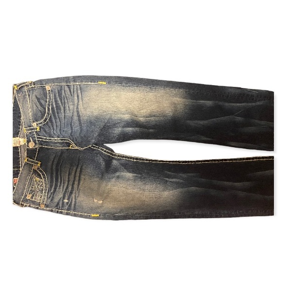 TRUE RELIGION JEANS RICKY SUPER T YELLOW STITCHING size 34mens - Picture 2 of 2